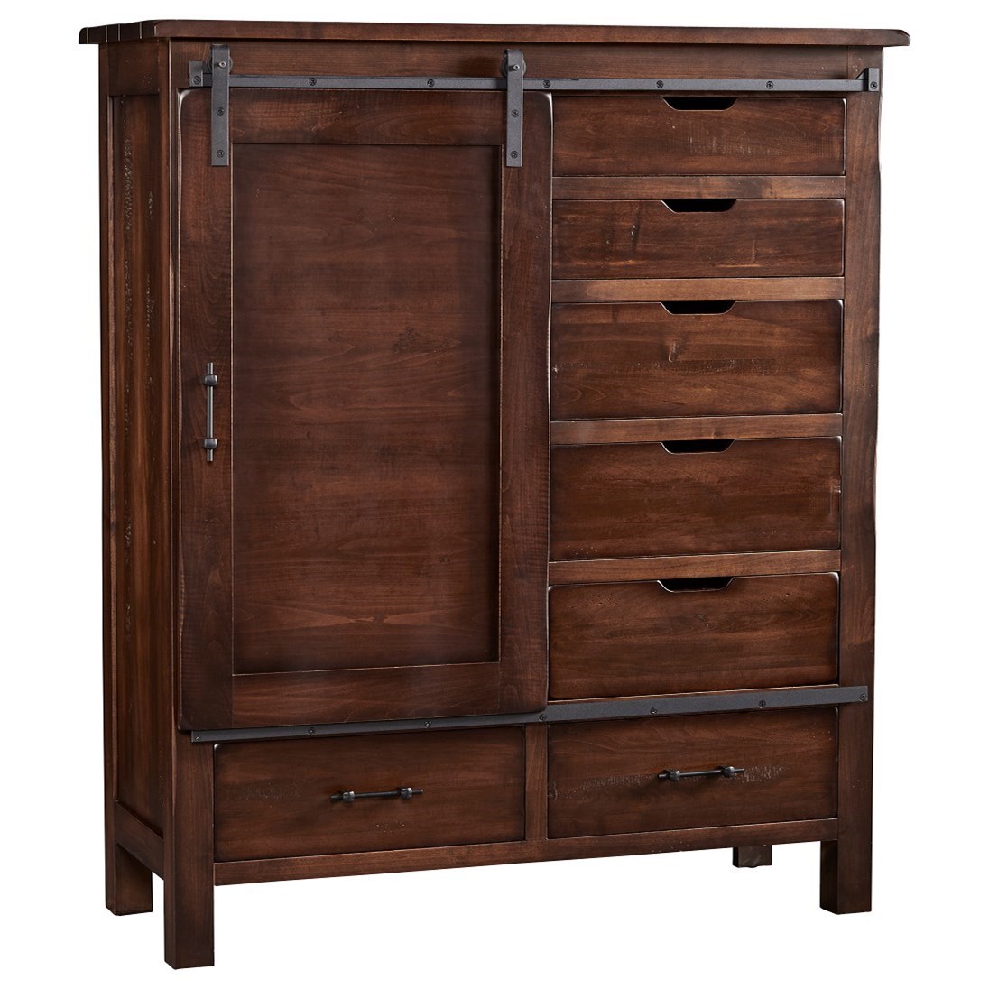 Daniels Amish Wildwood 7 Drawer Dresser with Sliding Barn Door